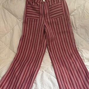 Striped Burgundy Women's Pants
